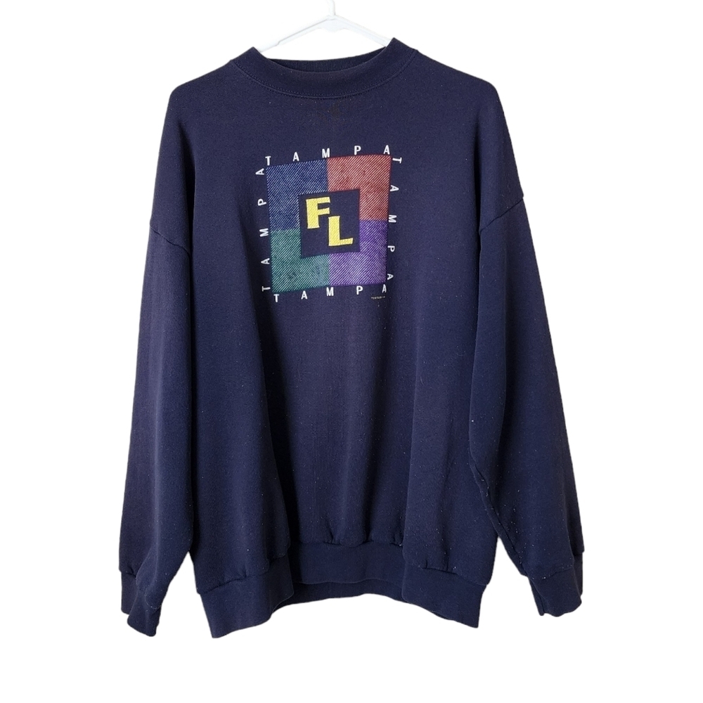 TAMPA FLORIDA x VINTAGE 90s crewneck sweatshirt‎ in Navy
